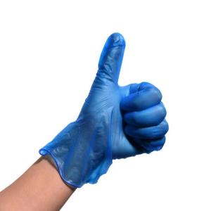 China Anti Oil Disposable Vinyl Gloves For Foodservice Customized Color Blue / Black wholesale