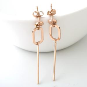 China Fashion Accessories Women Stainless Steel Ellipse Long Drop Earring wholesale