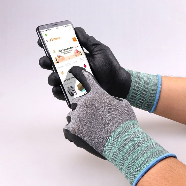 Nylon polyurethane foam nitrile coating industry work safety protective gloves
