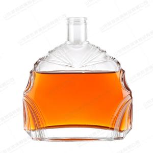 China Clear Glass 500ml 750ml Triangle Shape Liquor Rum Gin Whisky Alcoholic Tequila Bottle wholesale