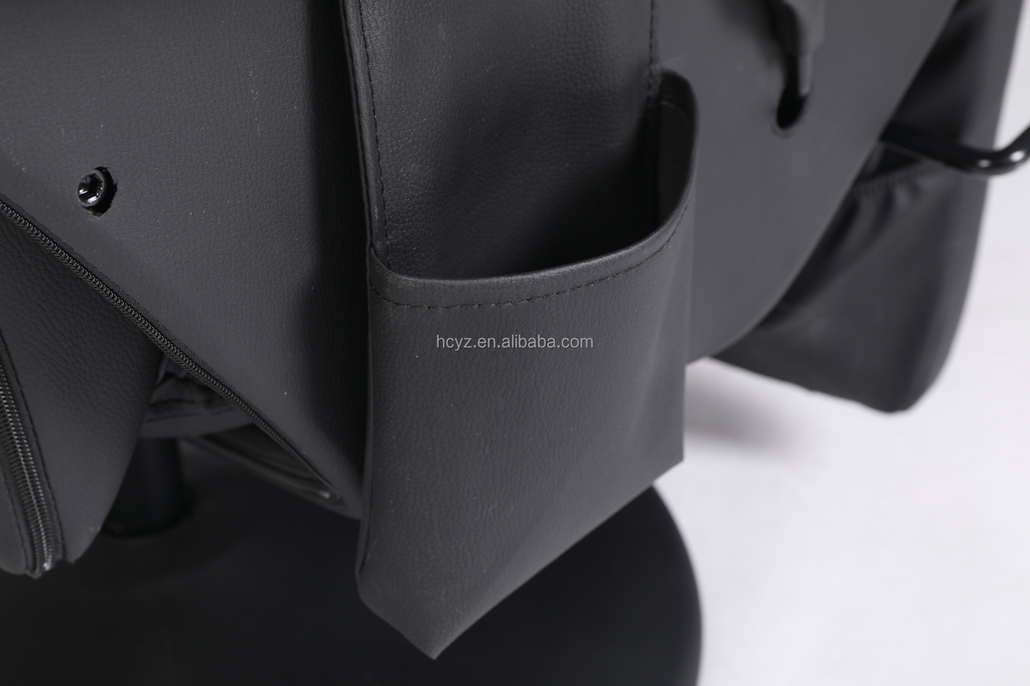 Black Racing Style Luxury Gaming Chair with Cup Holder and Footrest