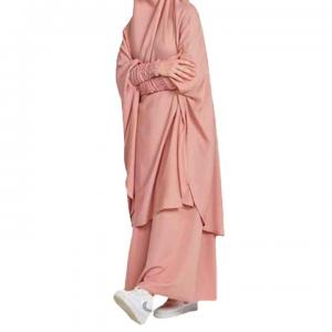 China Arab Malay Abaya Women Turkey Robe Muslim Prayer Dress Solid Color Plus-Size wholesale