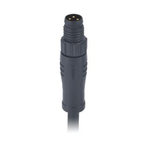 China Plastic Screws 3 Pin M8 Circular Connector Molded 0.5m Pvc 3x24awg Unshielded Black Cable wholesale