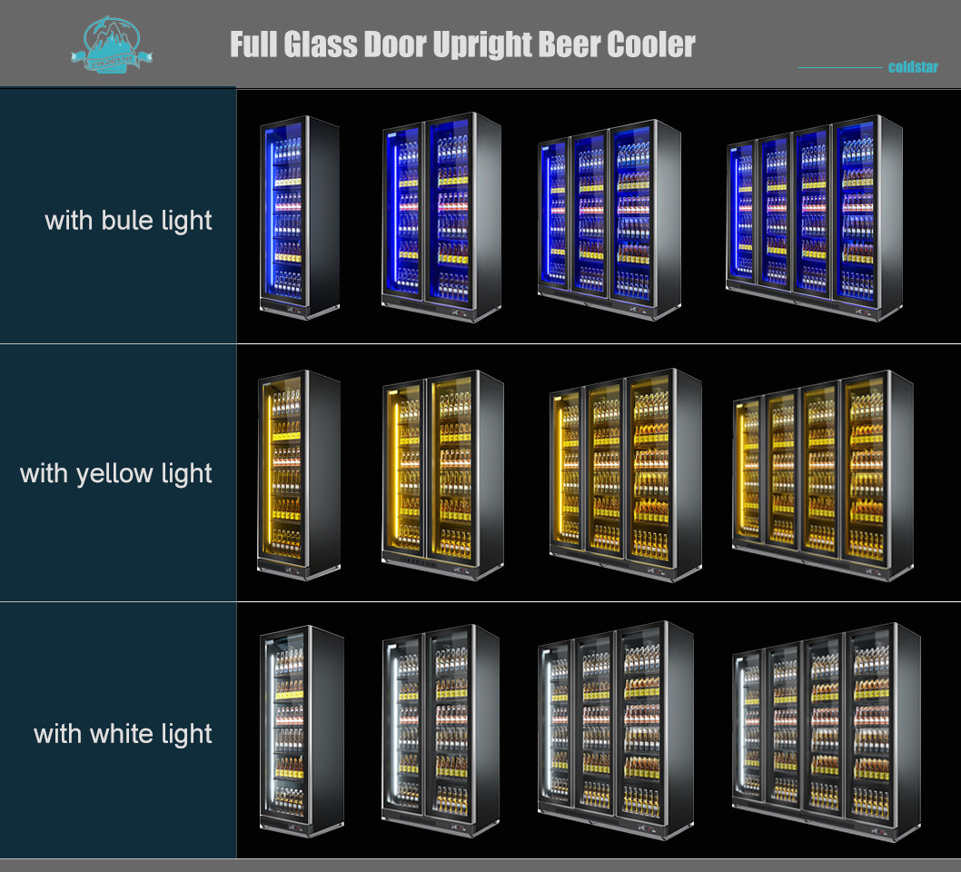 Fan Cooling Glass Door Upright Refrigerator For Sell Monster Energy Drink Display Fridge