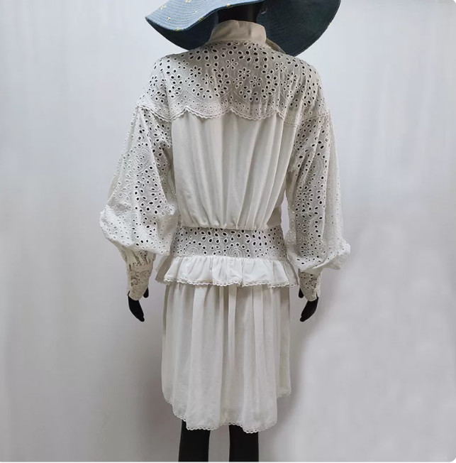 Lyocell Twill 100 Tencel Fabric Women Long Sleeves Midi Dress 100cm Length