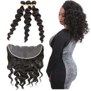 China Natural Raw Indian Virgin Human Hair Weave Loose Wave Without Chemical Process wholesale