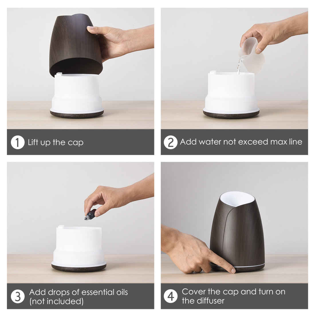 New Explosive 500ML Ultrasonic Aroma Diffuser Humidifier Creative Gift 500ml Mute Essential Oil Diffuser For Home Spa Yo