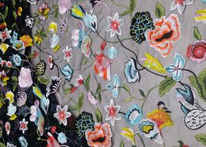 China French Floral Multi Colored Lace Fabric For Evening Dress And Lace Lingerie wholesale