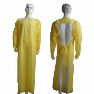China Plastic CPE Surgical Disposable Isolation Gowns With Sleeves on sale