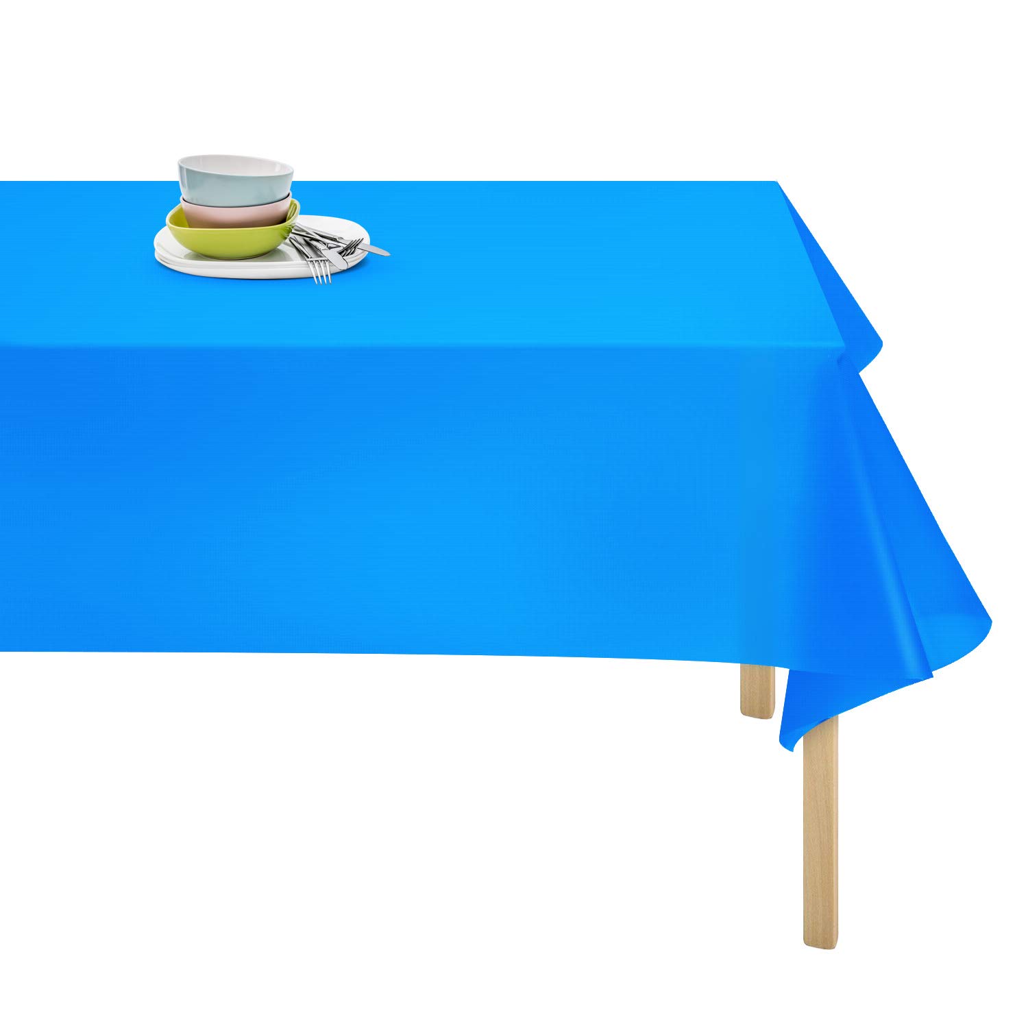 54 inch x 108 inch Premium Plastic Tablecloth Rectangle Waterproof Outdoor Table Cover