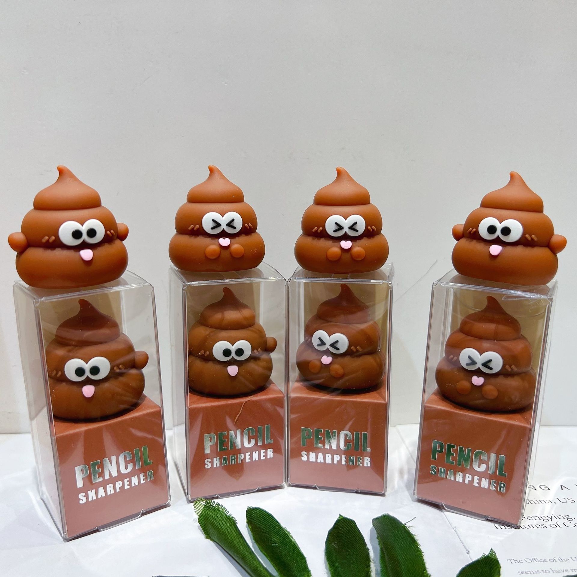 Poop Manual Pencil Sharpener For Kids Kawaii School Office Supplies Gift Mini Silicone Stationery