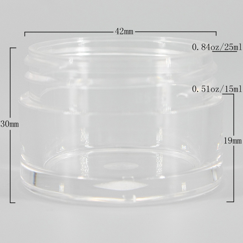 Facial Cream packaging Transparent Cylinder 25ml Empty Cosmetic Containers