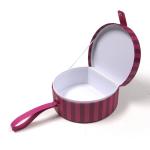 Snap Button Closure Round Suitcase Gift Box Special Paper Material