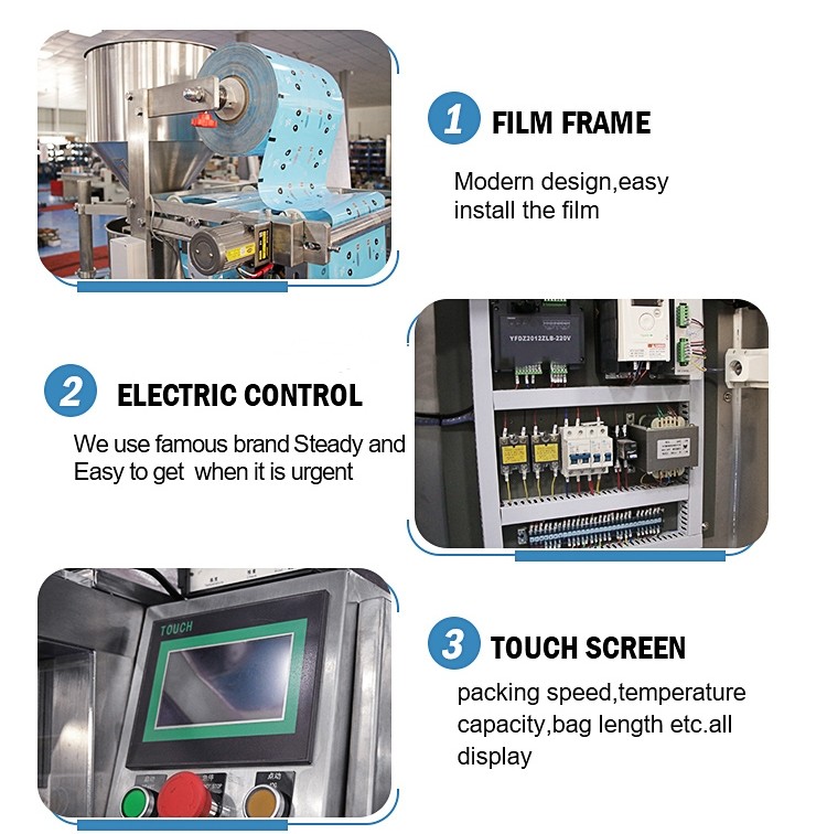 Automatic Packaging Machine for Food Beverage Industry 60-100 Bag Capacity Motor PLC Gear