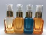 SGS ISO MSDS Orange Blue 20ml Glass Pump Bottle For Lotion And Serum