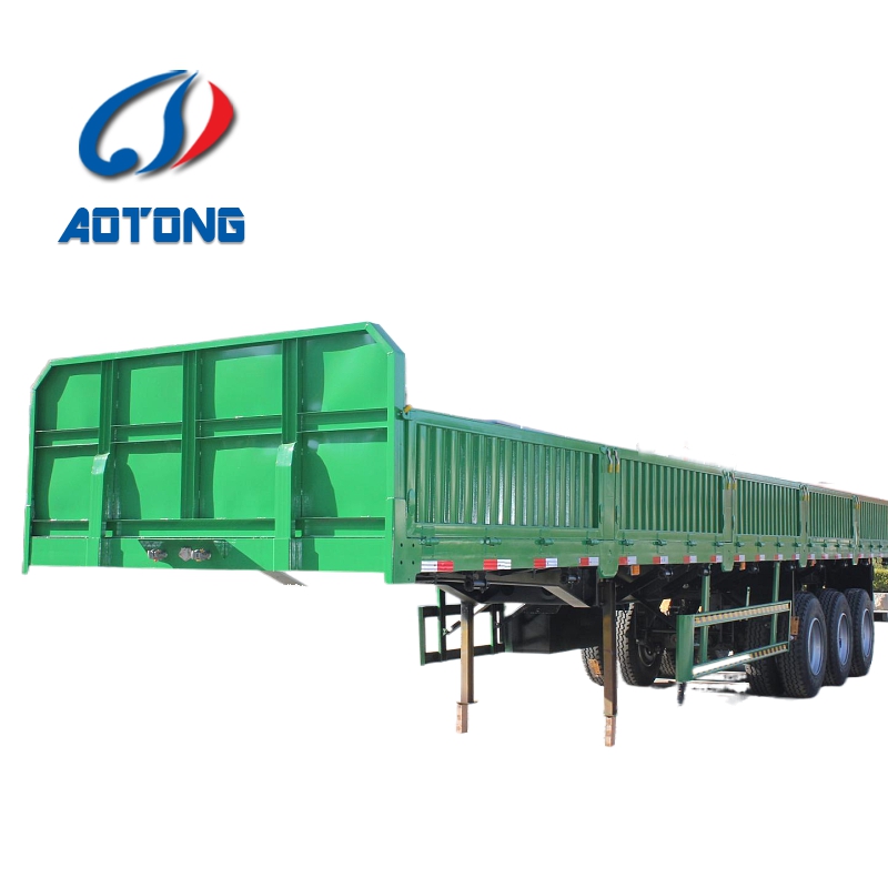 Leaf Spring Suspension 40ft Side Wall Cargo Semi Trailers for Bulk Cargo Transport
