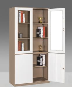China 4 Swing Glass Door Office Steel File Cabinets , Extendable Office File Cupboard wholesale