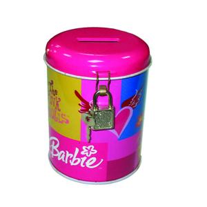China round coin bank tin box with lock wholesale