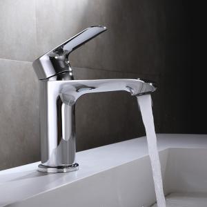 China Brass Modern Single Hole Single Handle Basin Mixer in Chrome wholesale