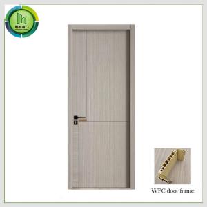 China WPC Skin Single UPVC Patio Door , Moisture Proof Wooden UPVC Doors Hotel Use wholesale