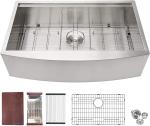 33'' Apron Stainless Steel Kitchen Sink Ledge Workstation 18 Gauge