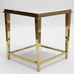China SS 201 Base Luxury End Table Marble Patterned Tabletop Living Room Furniture Sofa Table wholesale