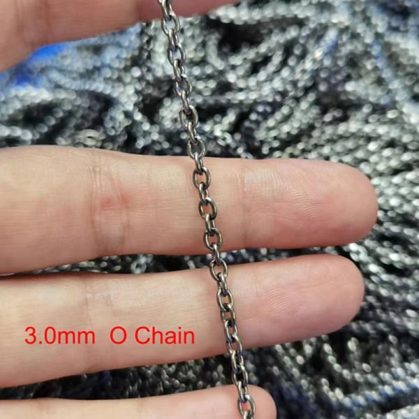 Hot Sale 1.5mm O Chain Titanium Chain Titanium Accessories Men's Chain In Stock