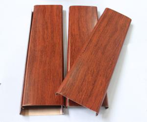 China Modern Aluminum Strip Ceiling U Shaped Wood Grain Color For Hotel Airport wholesale