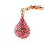 Silkscreen Key Chain Ornaments , OEM 5cm Perfume Bottle Keyring