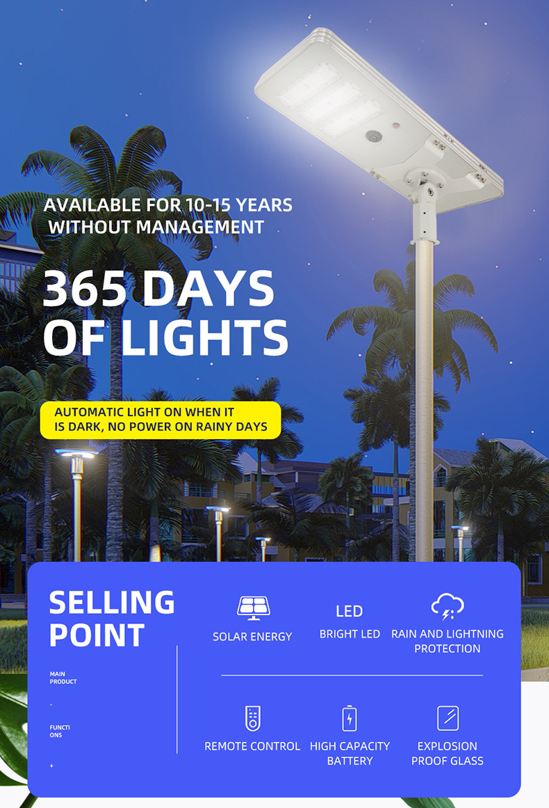 Round Corner Aluminum Profile Integrated Street Lamp 5 Heads 250W 1215x350x60mm