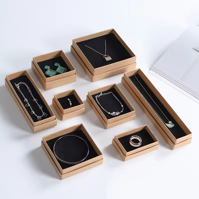Matte Black Necklace Sliding Drawer Gift Boxes Sustainable Material