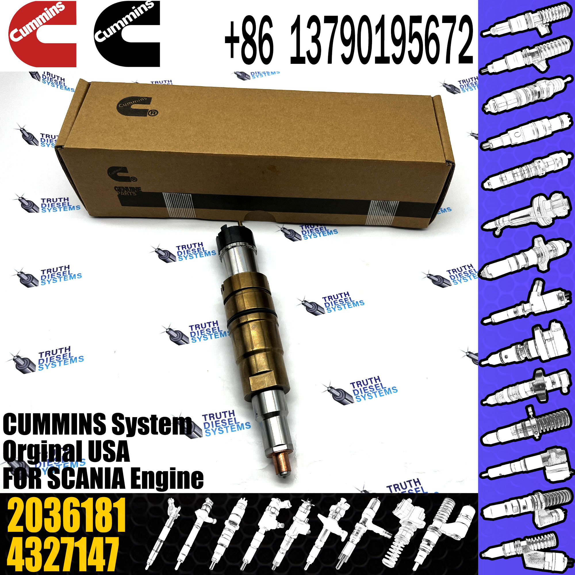 Common Rail Fuel Injector 2488244 574232 574422 2036181 2872405 1846348 4984854 for Scania
