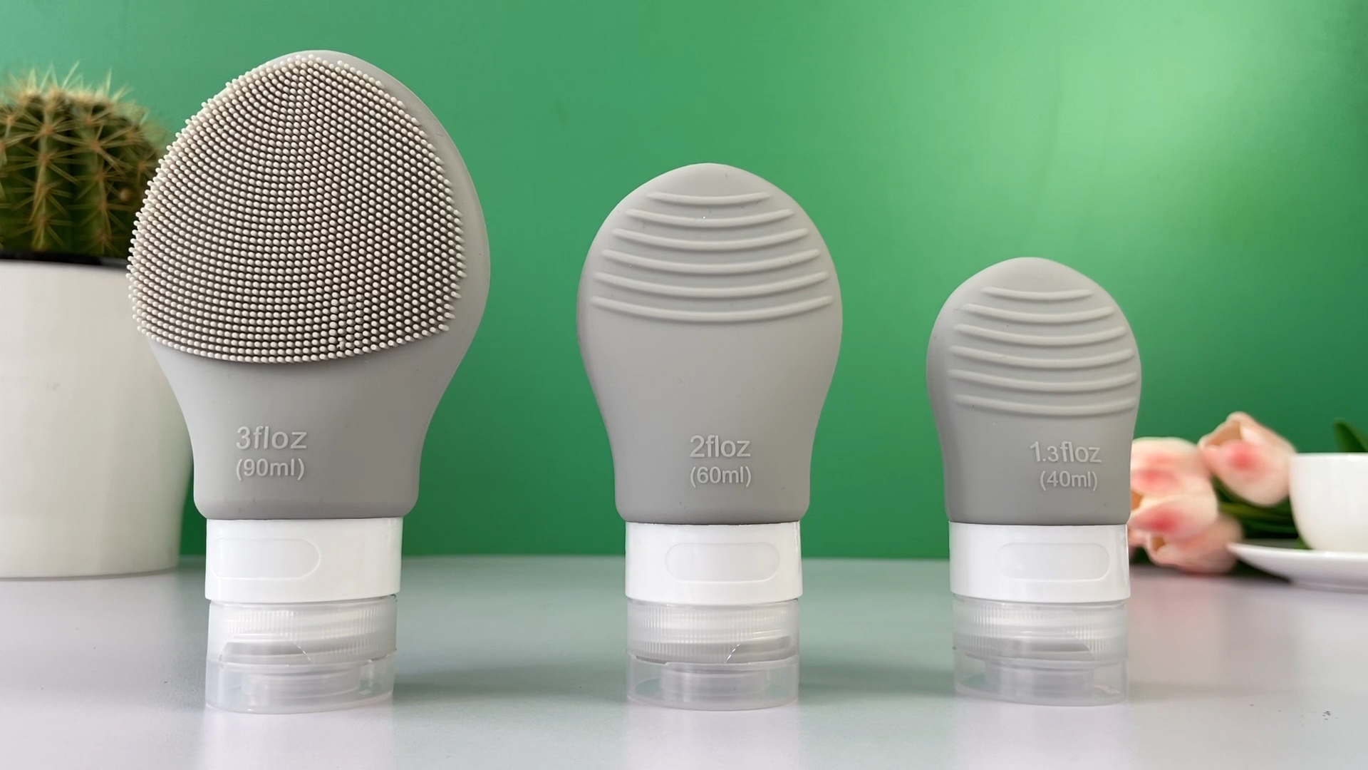 OEM Grey Silicone Cleansing Brush Face Silicone Scrubber Electric