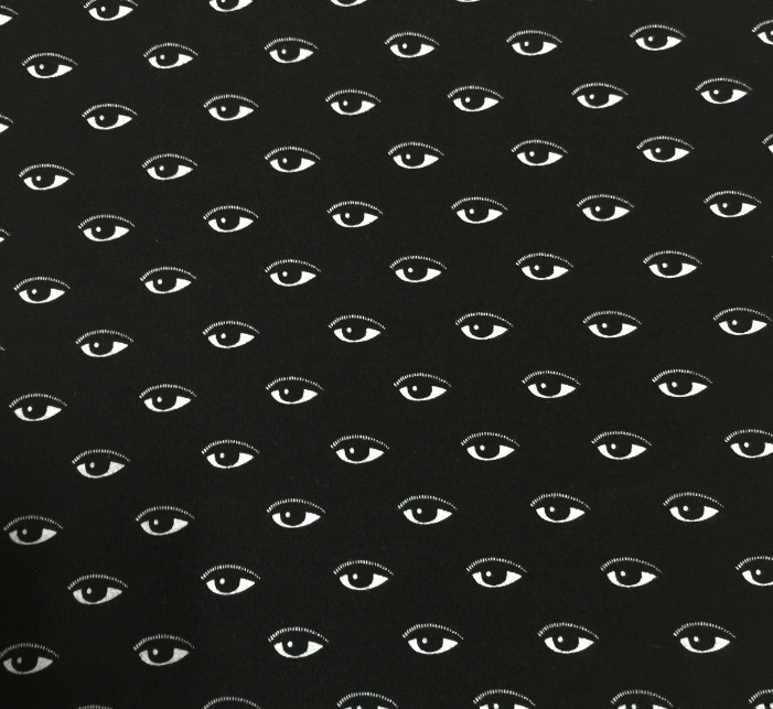 New Printing ! High class 100% cotton Eye Pattern for casual clothing Jacquard knitted fabric