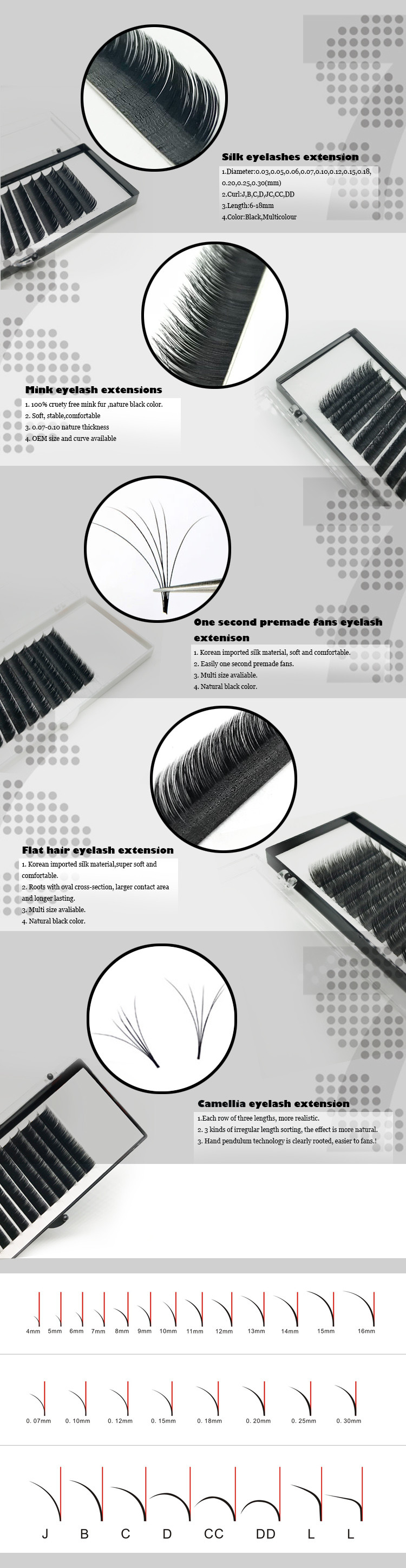 Fancy Russian Volume Eyelash Extensions Custom Color DHL / UPS Shipping