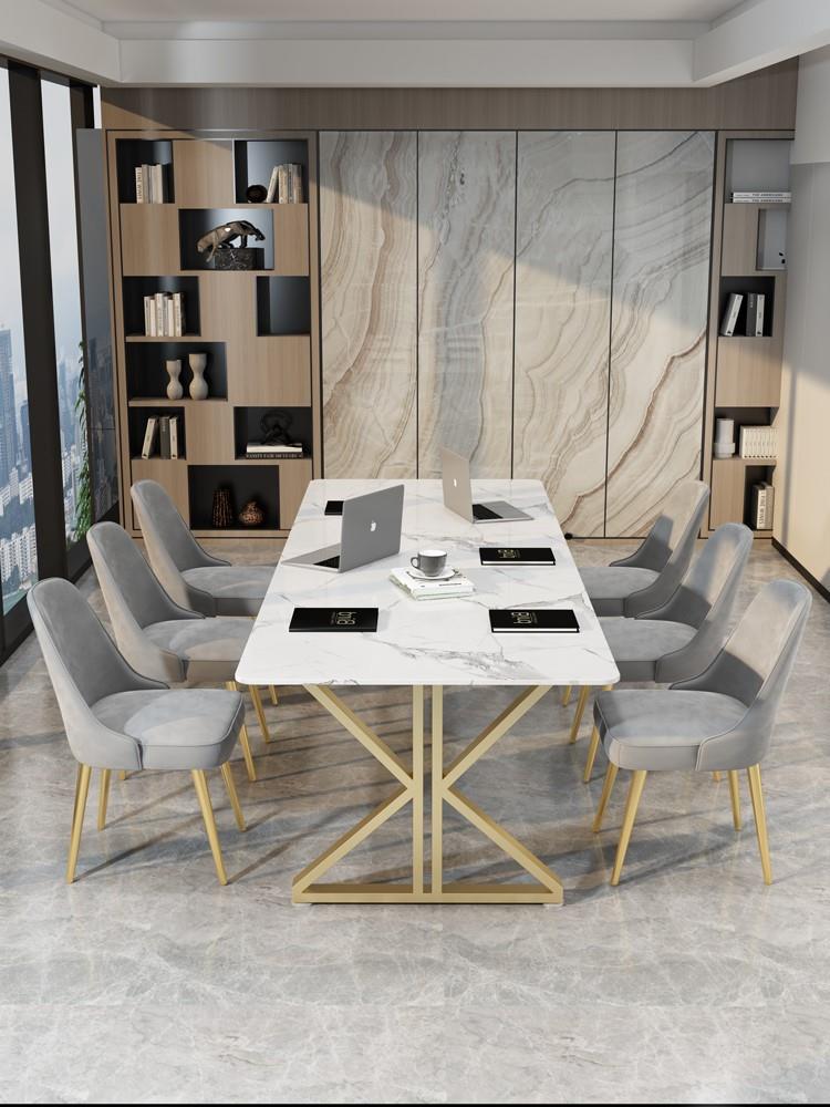Light Luxury Scandinavian Style Office Furniture 2 Meters Marble Conference Table and Desk
