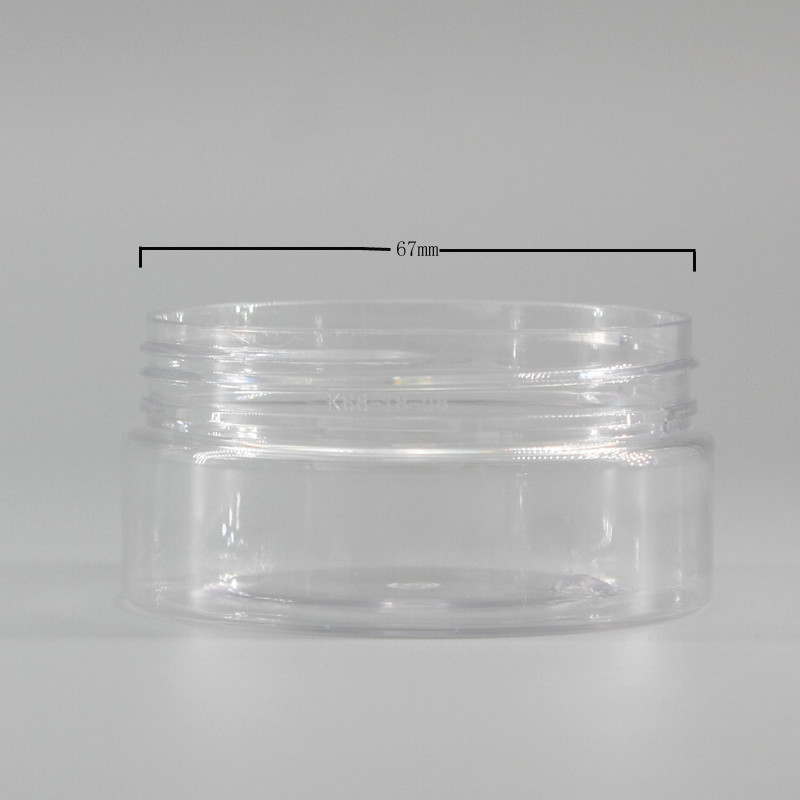 PET Cylinder 100ml Empty Transparent Cosmetic Jars