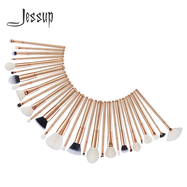 Jessup 30Pcs Golden / Rose Gold Pro Makeup Brushes Set OEM Makeup Supplier
