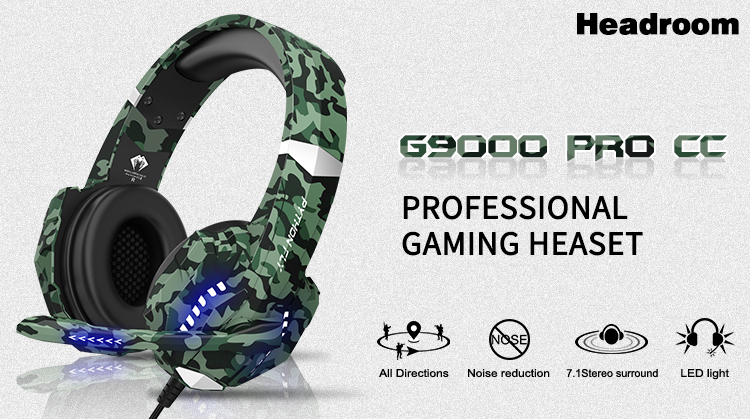 7.1 Gamer Wired PC Gaming Headphones With Mic Light Up For Xbox One Volume Control