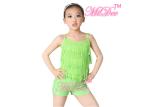 Girl'S Latin Dance Costumes Outfits 2 Pieces Camisole Tassels Sequin Top