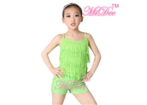 China Girl'S Latin Dance Costumes Outfits 2 Pieces Camisole Tassels Sequin Top wholesale