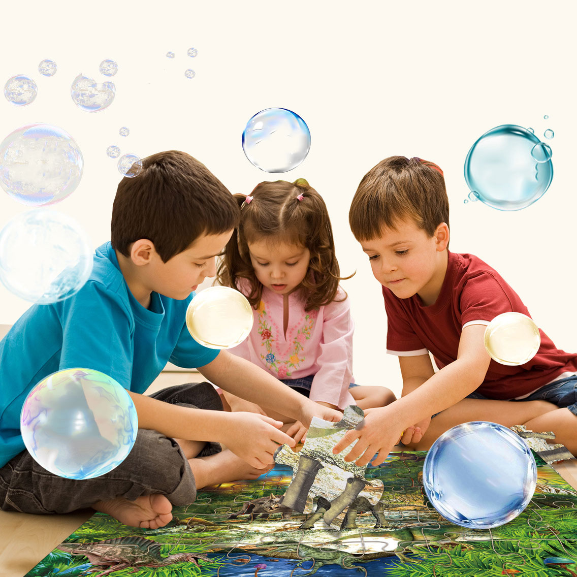Unisex Other Educational Toys Dinosaur Noctilucent Floor Puzzle for Preschool Learning
