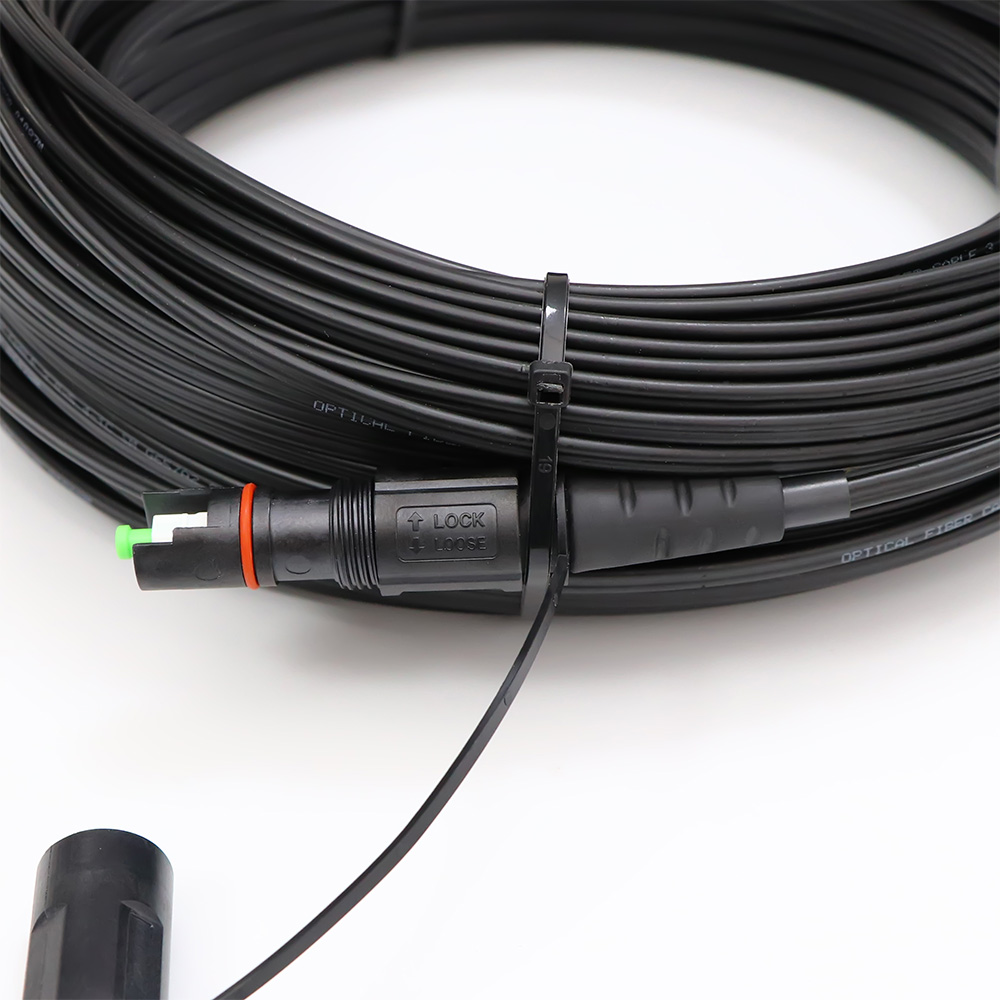 Customized 1 Fiber FTTH Solution Drop Cable MINI IP OptiTap To SC APC