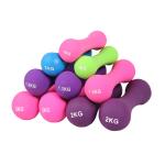 2KG Neoprene Coated Bone Shaped Dumbbells Cast Iron Colorful