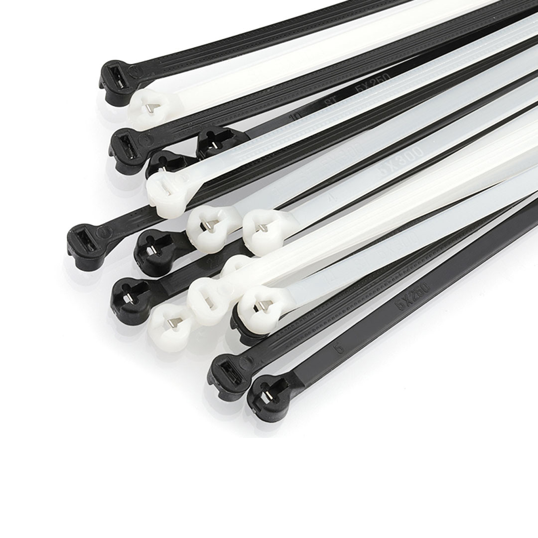 50 Lbs SS Barb Nylon Cable Tie Wrap 4.8x361mm Black Plastic Zip Ties 94V-2