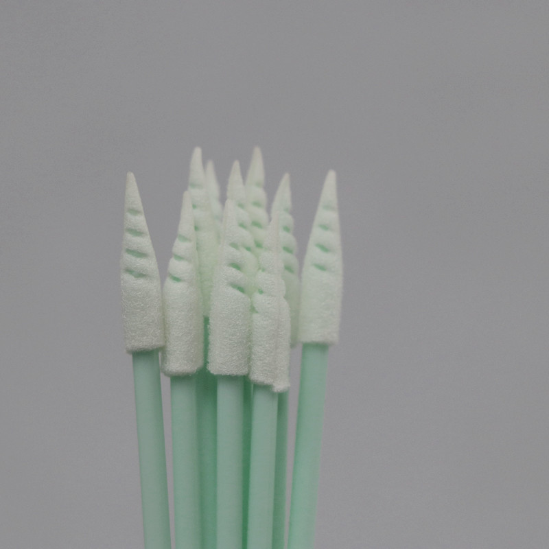 Dust Free PP Stick Cleanroom Foam Swab Spiral Pointed Head