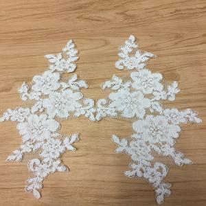 China Jacquard Cord Eyelash Lace Border for Wedding Bridal Dress wholesale