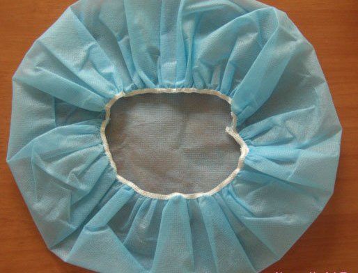 Soft Nonwoven Disposable Head Cap Colored Bouffant Caps With Round Elastic