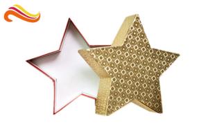 China Polygon Rigid Board Luxury Gift boxes , Five Stars Candy Gift Boxes With Special Texture Paper Covering wholesale