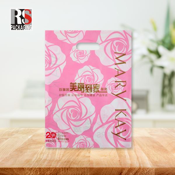 LDPE Plastic Die Cut Shopping Bags With Handle Customized Logo Printing